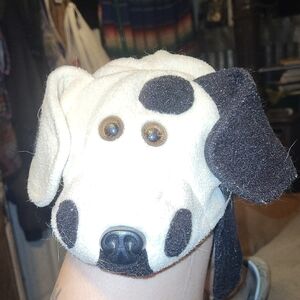Plush Dog Hat For Humans- Black and White
